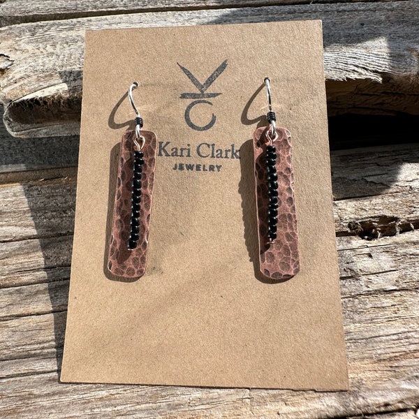Copper with Black Strip Earrings