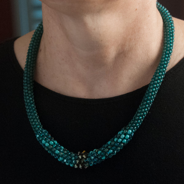 Hand stitched seed bead necklace