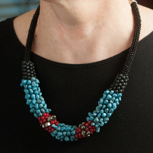 Hand stitched seed bead necklace